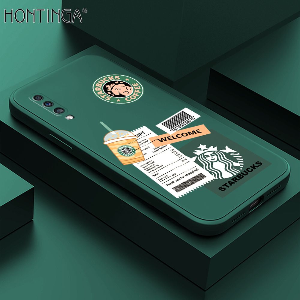 Hontinga for Samsung Galaxy A70 Case Cartoon Popularity Phone Case Soft Square Edge Silicone Cases Full Lens Cover Shockproof Protection Cover