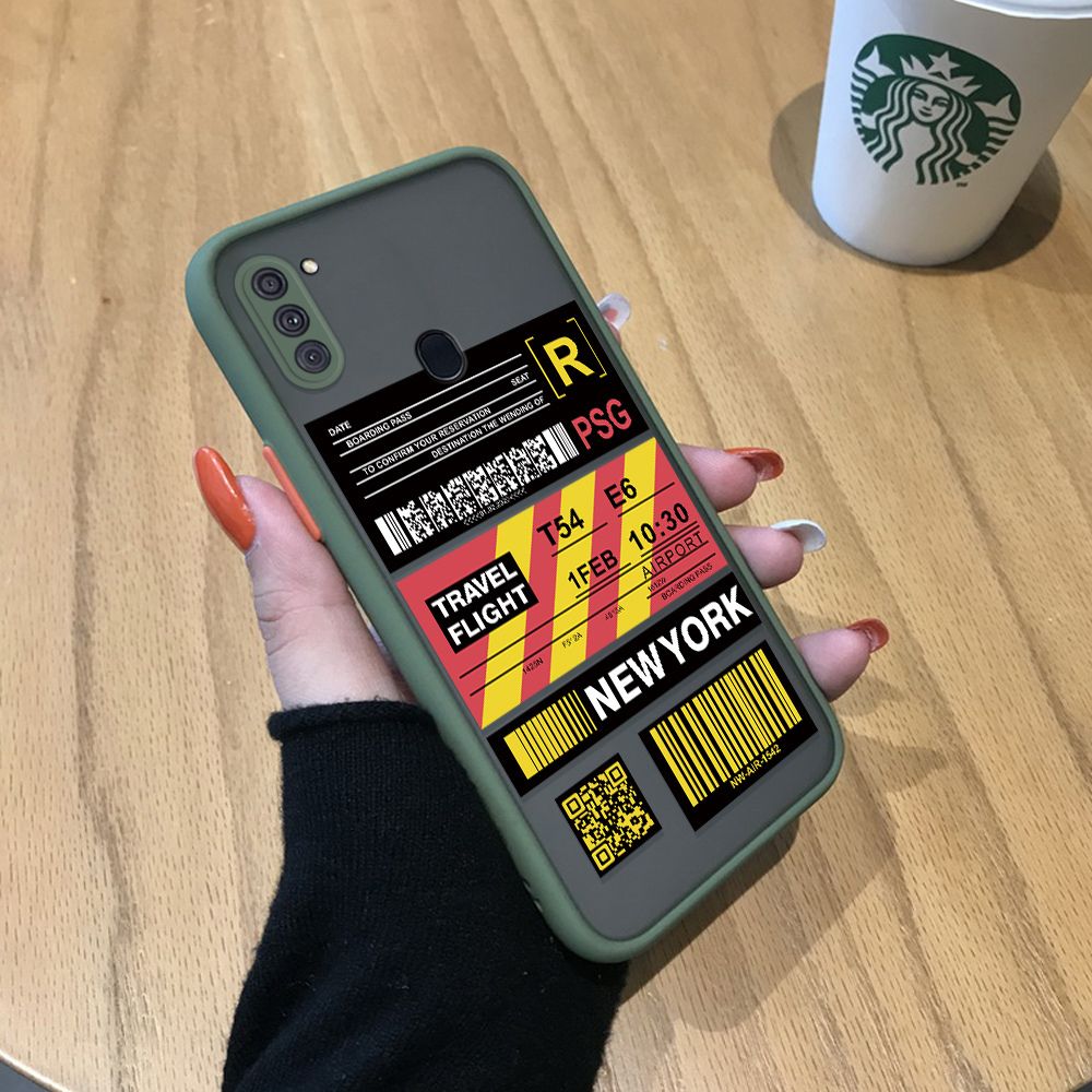 Jizetin for Samsung M11 / A11 Back Cover Stripe Air Ticket Mobile Phone Case Ultra Thin Full Lens Protection Phone Case for Boy