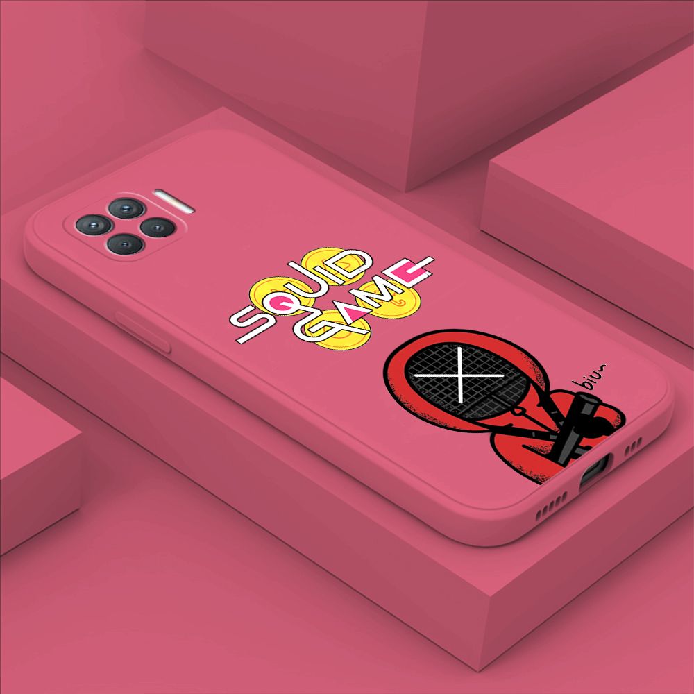 ZeroQiQi for OPPO Reno4 F Case Fashion Cartoon Electric Baton Judge Role Phone CoverSquare Liquid Silicone Trend Phone Case