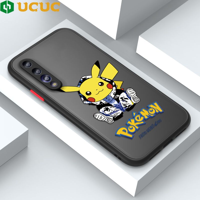 UCUC for Huawei P20 Pro Back Cover Wrapped Pikachu Frosted Transparent Hard Phone Case Thin Shockproof Full Cover Camera Protect Case