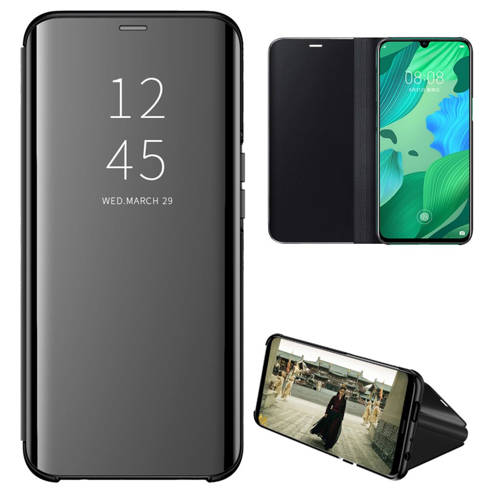 Smart Mirror Flip Phone Case For Huawei Nova 5 View PU Leather Stand Protective Cover