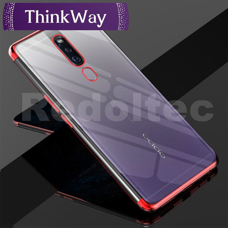 For OPPO F11 / OPPO F11 Pro Cover Luxury Plating Clear Electroplate Thin 3 in 1 Soft TPU Silicone Shockproof Phone Case
