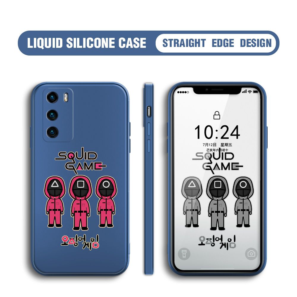 UCUC for Huawei P40 Case Trend Cartoon Korean Squid Phone Cover Liquid Silicone Case Phone Protective Case
