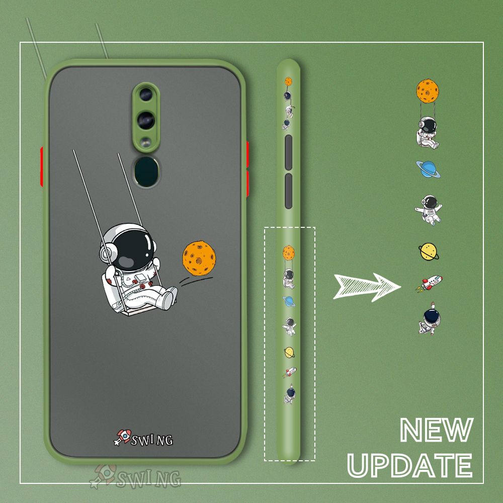 UCUC for OPPO F11 Back Cover Swing Astronaut Side Printed Design Phone Case Ultra Thin Frosted Cover Shockproof Phone Cover