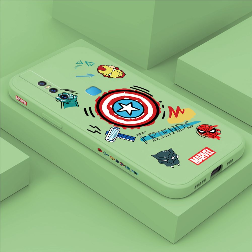 ZeroQiQi for Vivo V15 Case Cartoon Anime Icon Phone Cover Soft Full Lens Protection Casing Ultra Thin Soft Liquid Silicone Phone Cases