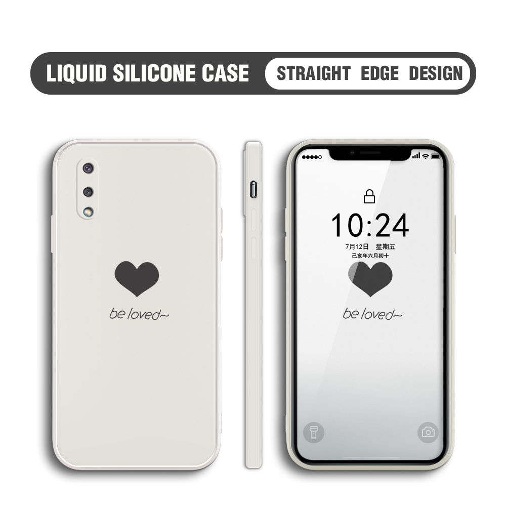 Jizetin for Samsung Galaxy A02 / M02 Back Cover Little Love Multicolor Liquid Silicone Phone Case Soft Square Lens Protection Phone Cases