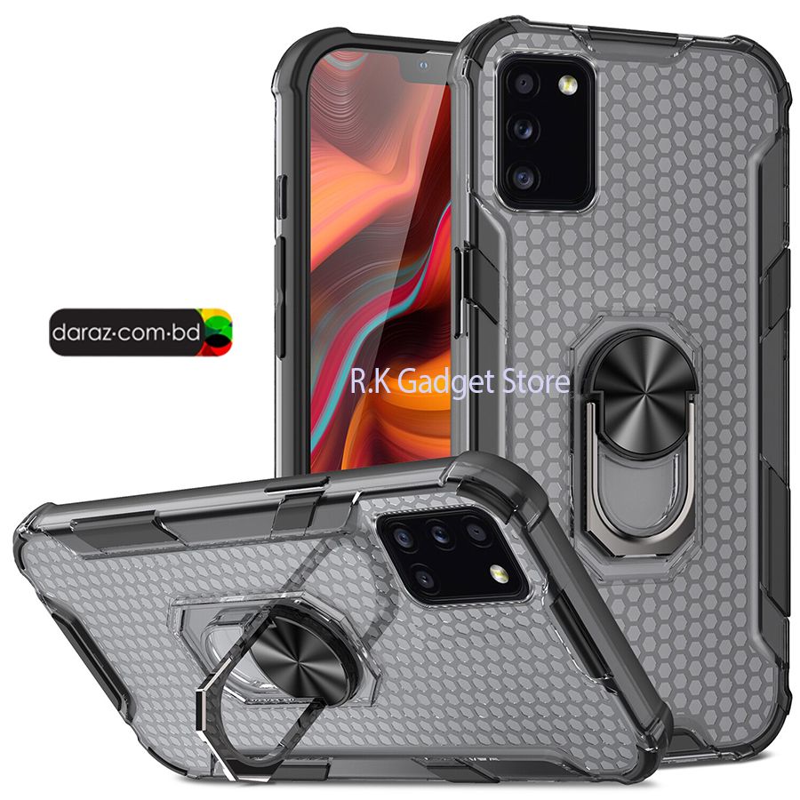 For Samsung Galaxy A03S Honeycomb Armor Magnetic Ring Bracket Phone Case For Samsung A03S Back Cover