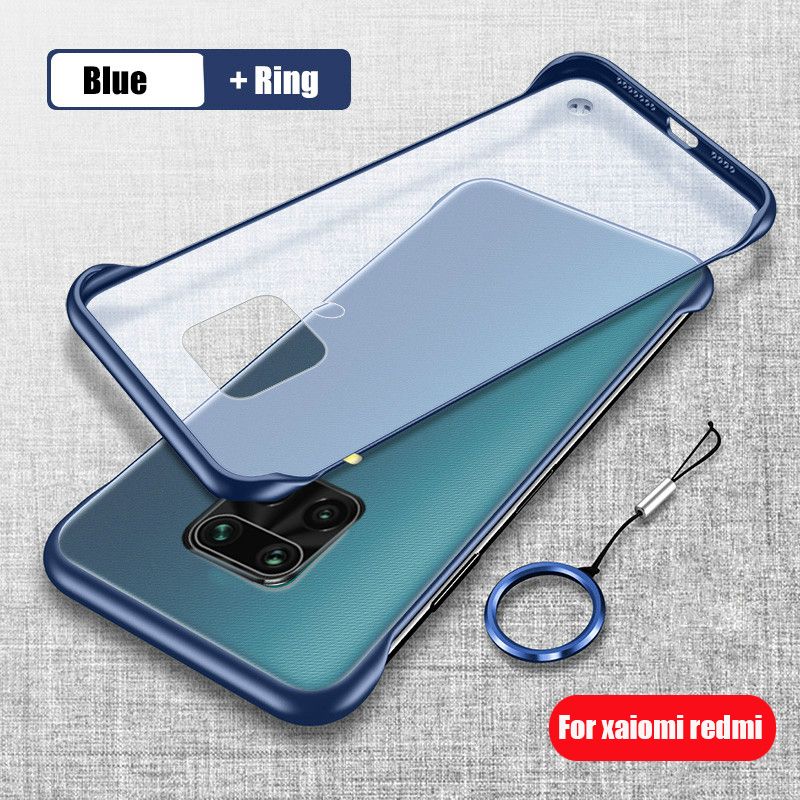 Borderless Phone Case For Redmi note 9s 9 pro max 8 8Pro Redmi Y3 7 Pro 7A Frameless Matte with Ring cover on For xiaomi A3 Lite CC9 CC9E shockproof case