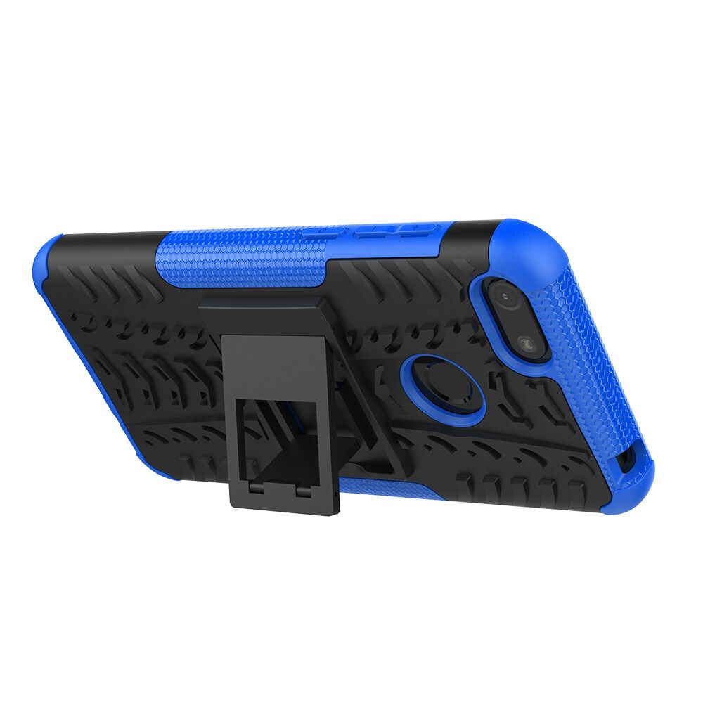 For Motorola Moto E6 Play Dual Layer Heavy Duty Armor Tough Hybrid Shockproof Stand Protective Case Cover