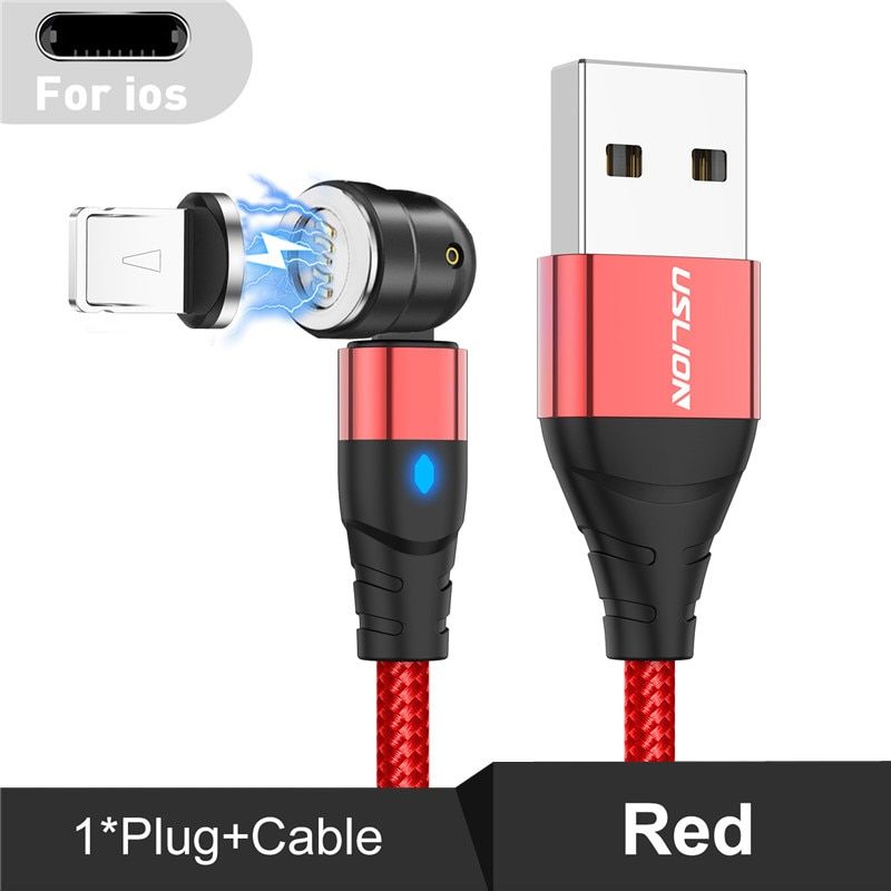 3A Type C Cable 540 Degree Magnetic Fast Charging Micro USB Phone Cable For iPhone 12 For Huawei For Samsung Wire Cord Cable