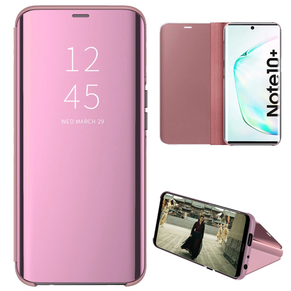 Smart Mirror Flip Phone Case For Samsung Galaxy Note 10 Plus View PU Leather Stand Protective Cover