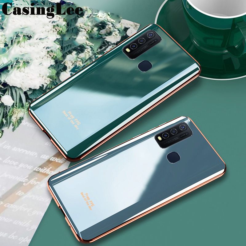 Casinglee For Vivo Y30 Back Cover Silicone Soft Cases Electroplated Avocado Green Glitter Full Protector Cases Vivo Y30 Case