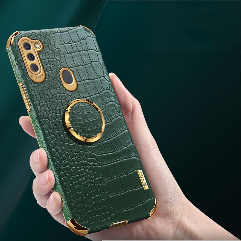 For Samsung Galaxy A11 case Crocodile Pattern Leather Back Cover cases Ring Stand Holder Cover Samsung Galaxy A11 Phone cover