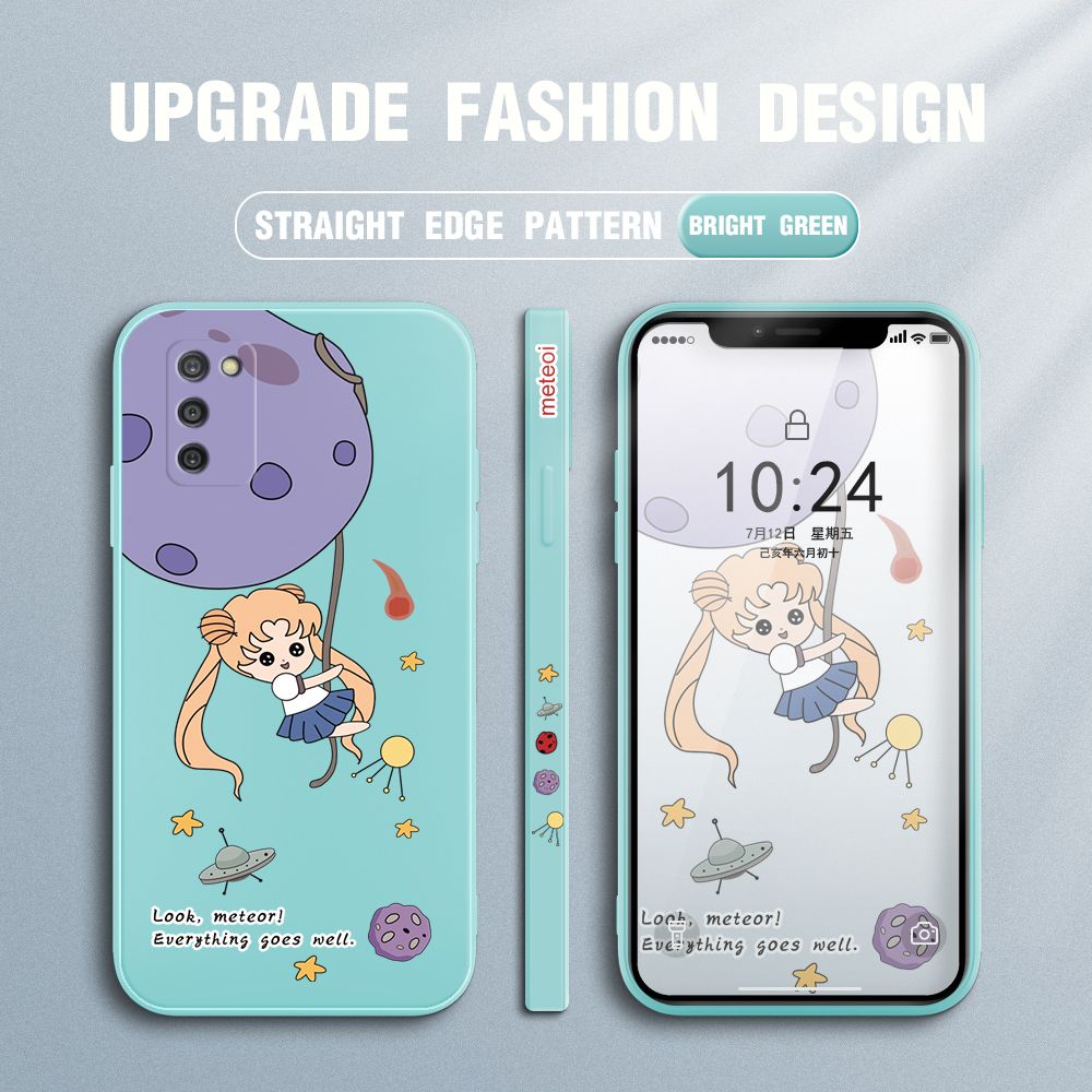 UCUC for Samsung Galaxy A03S Back Cover Beauty Warrior Ultra Thin Soft Luxury Square Multicolor Liquid Silicone Phone Case
