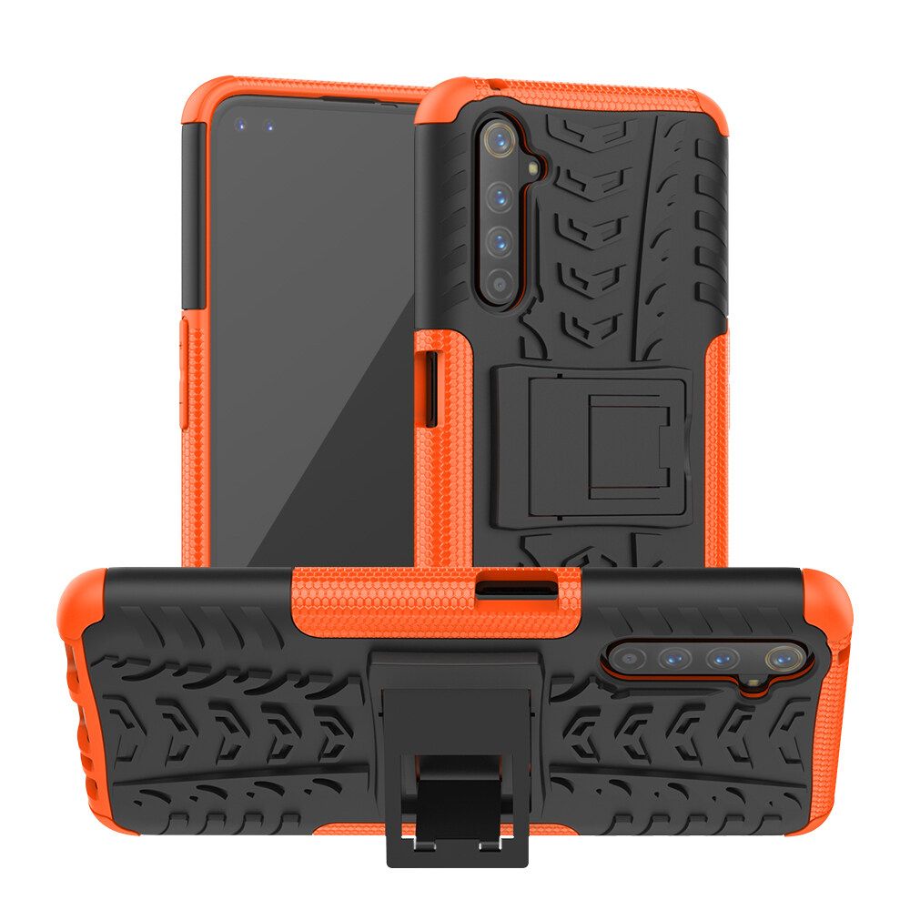 For Realme 6 Pro Dual Layer Heavy Duty Armor Tough Hybrid Shockproof Stand Protective Case Cover