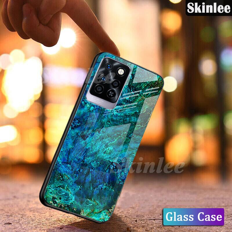 Phone Case for Infinix Note 10 Pro Back Cover Fashion Marble Tempered Glass Soft Silicone Cases for Infinix Note10 Pro Cover
