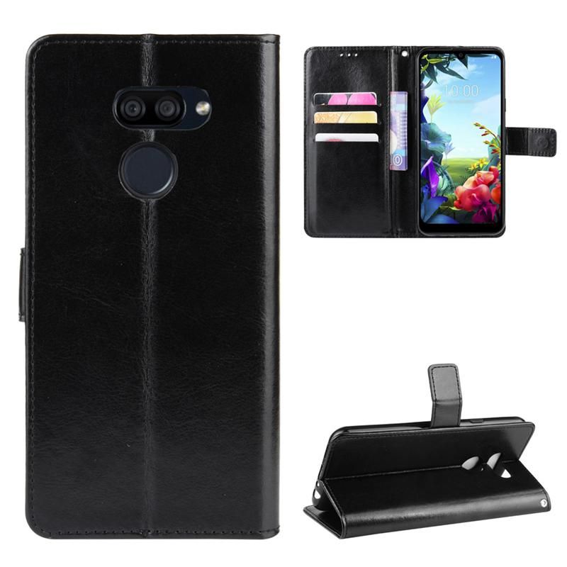 Holster Flip Stand Wallet Crazy Horse PU Leather Case For LG K40S Cover