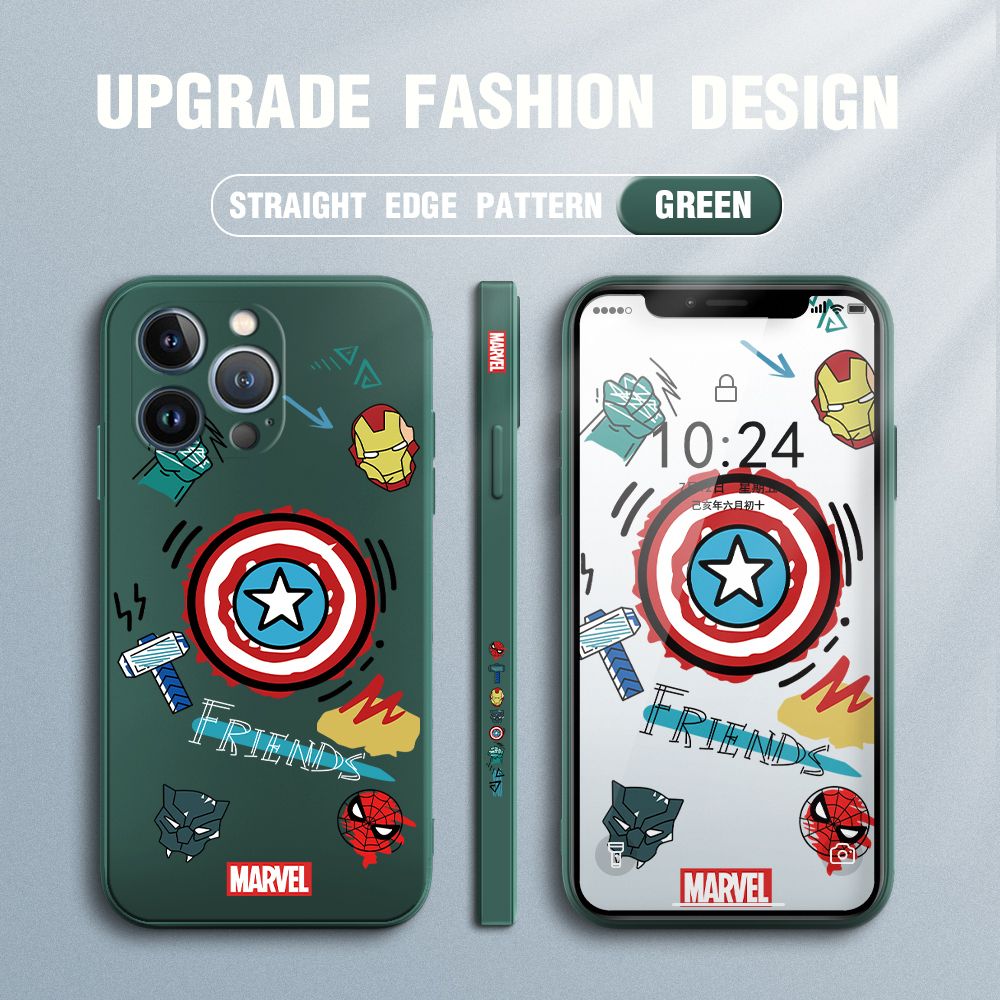 Jizetin for iPhone 13 Pro Max Back Cover Hero Props Side Design Liquid Silicone Phone Case Soft Full Camera Protect Phone Cases