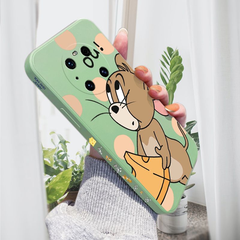 AMORVOR for Huawei Mate 40 Pro Back Cover Cartoon Cute Lovely Side design Soft Case Liquid Silicone Phone Cases