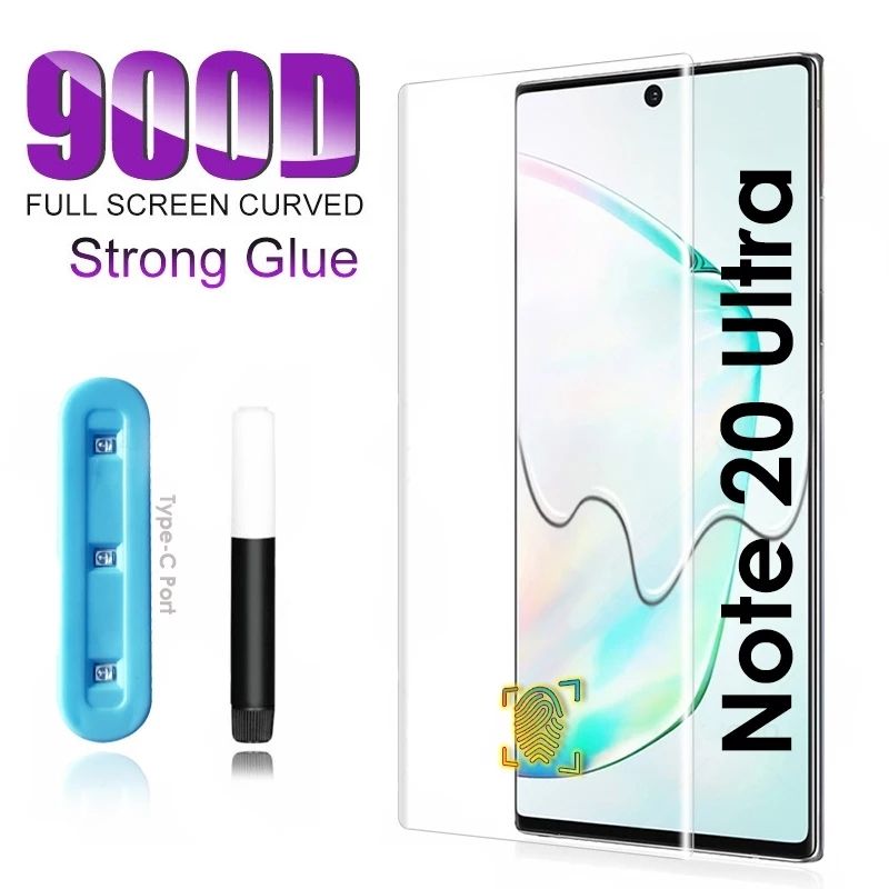 For Samsung Galaxy Note 20 Ultra UV Light Adhesive Tempered Glass Screen Protector -Transparent