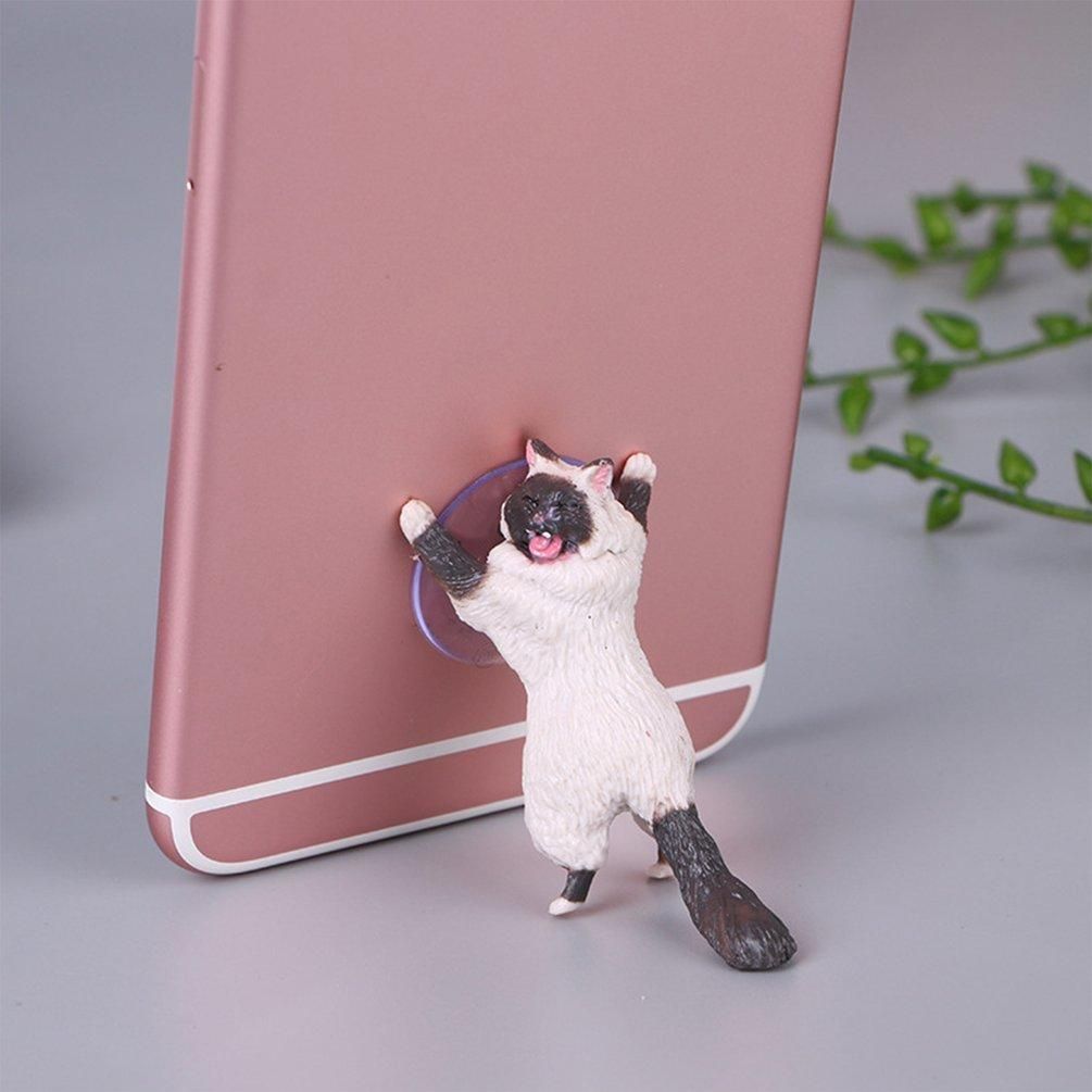 Cute Cat Support Resin Mobile Phone Holder Stand Sucker Smartphone Holder