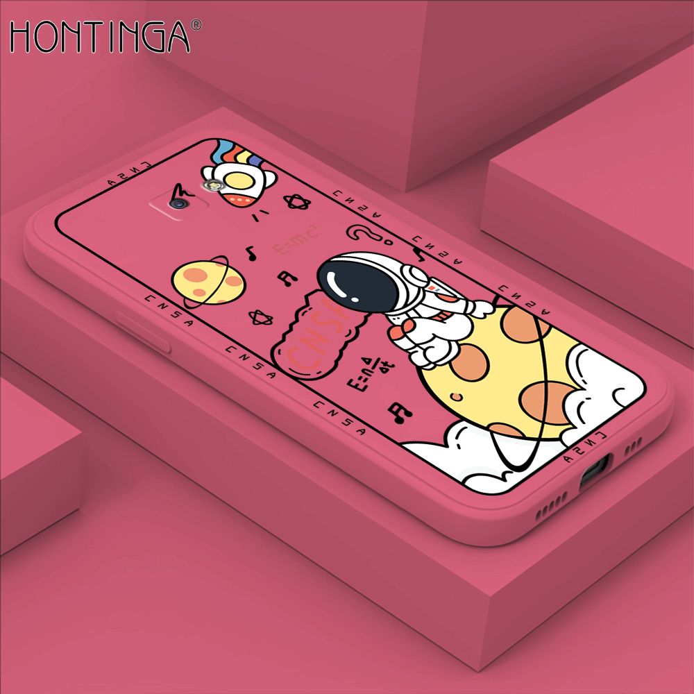 Hontinga for Samsung J5 Prime Case Cartoon Astronauts Phone Case Phone Case Soft Square Edge Silicone Cases Full Lens Cover Shockproof Protection Cover