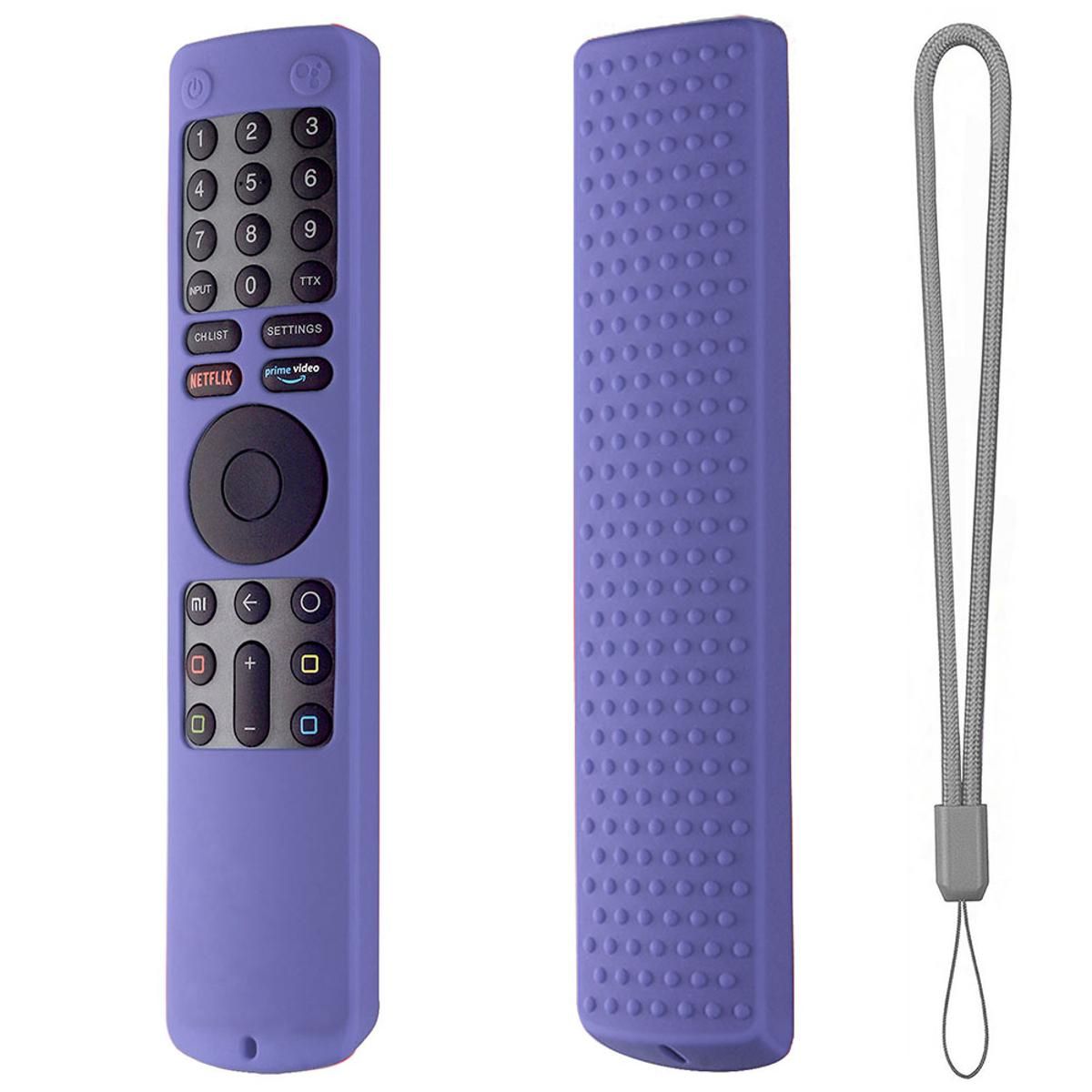Silicone Remote Control Case With Lanyard Shockproof Protector Cover Compatible For Xiaomi Xmrm-010 Tv Remote Control