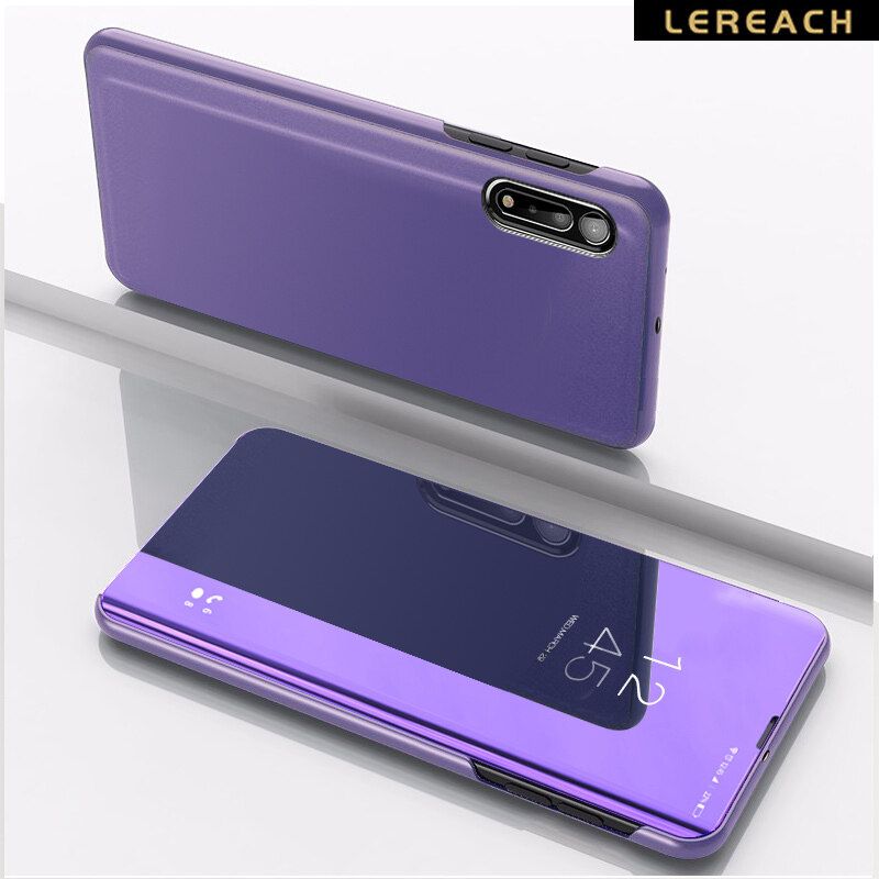 Lereach For Samsung galaxy A01 core / M01 core Cover Case Leather Flip Cover plated Mirror + PU leather Back Cover Case