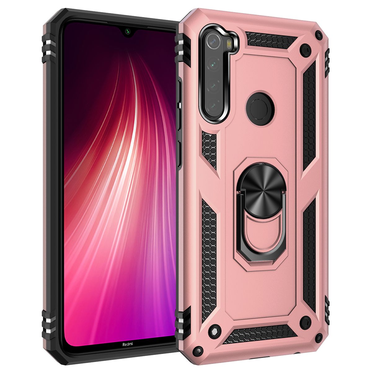 Shockproof Armor Case For Xiaomi Redmi Note 8T Phone Case Car Ring Stand Bumper Silicone Back Cover