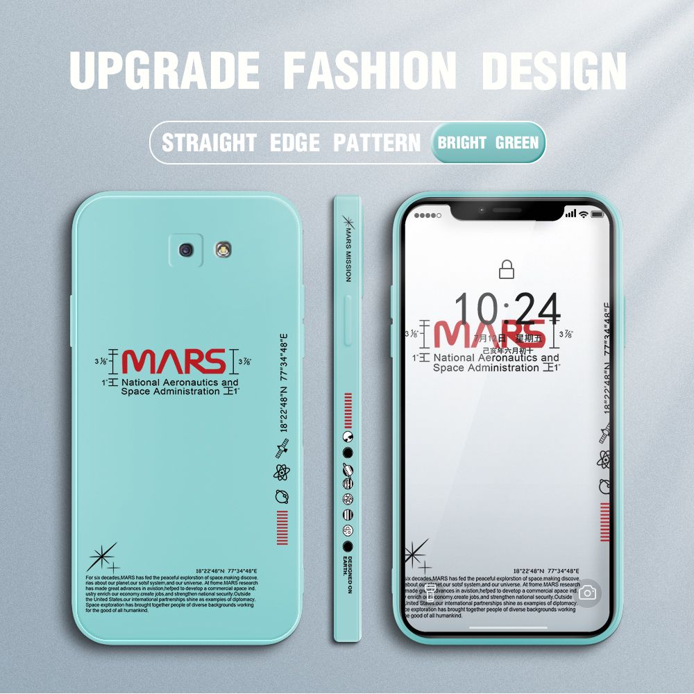 Jizetin for Samsung Galaxy J5 Prime Case New NASA Design Side Design Phone Case Square Edge Pattern Liquid Silicone Cases Full Cover Camera Soft Protection Case