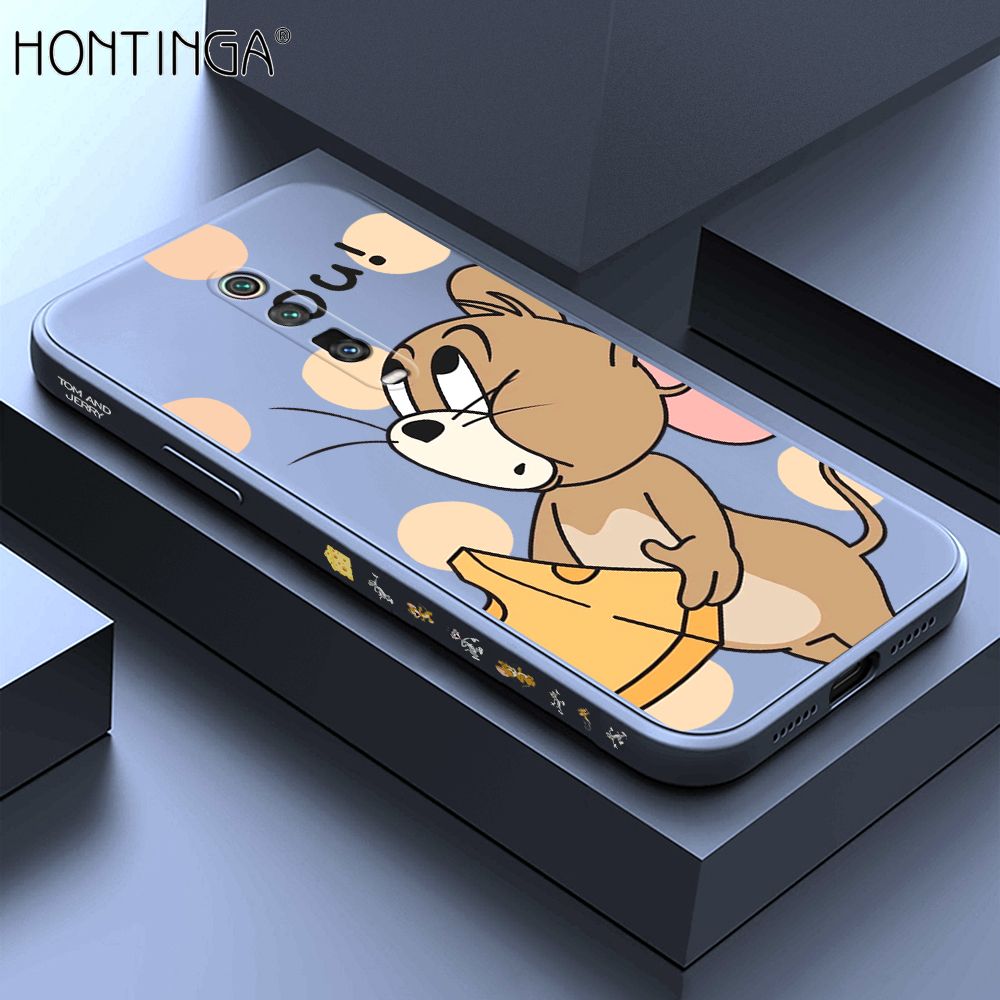 Hontinga for Redmi K20 Pro Case Side Design Cute Cartoon Mouse Back Cover Soft Square Edge Pattern Liquid Silicone Trend Phone Cases