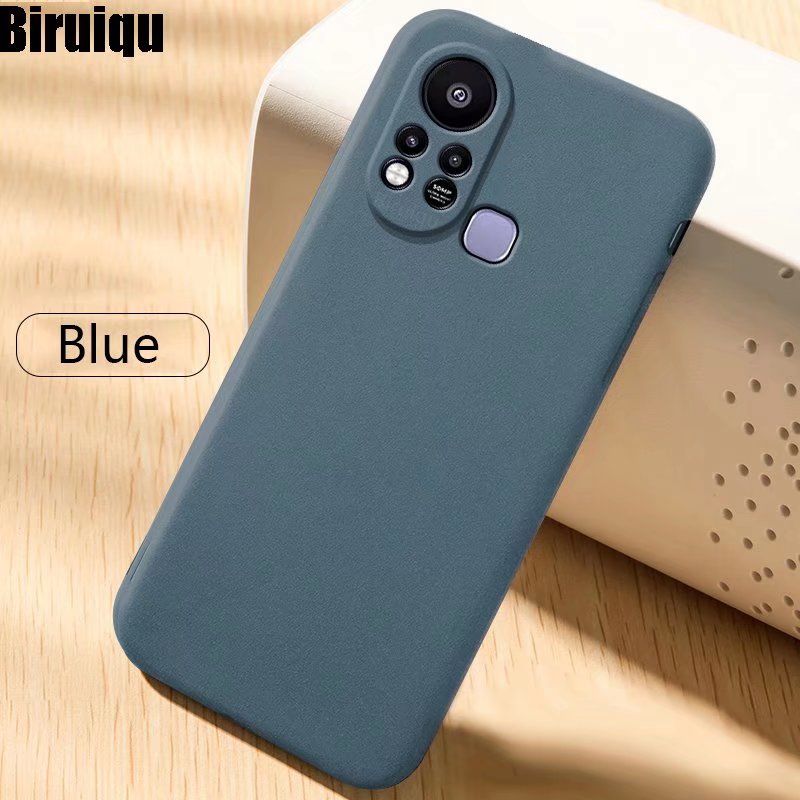 Biruiqu For Infinix Hot 11s Shockproof Anti Slip Soft TPU Sandstone Matte Back Case Cover
