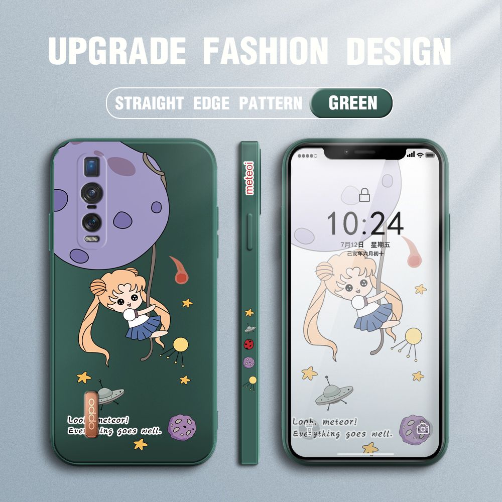 UCUC for OPPO Find X2 Pro Back Cover Beauty Warrior Ultra Thin Soft Luxury Square Multicolor Liquid Silicone Phone Case
