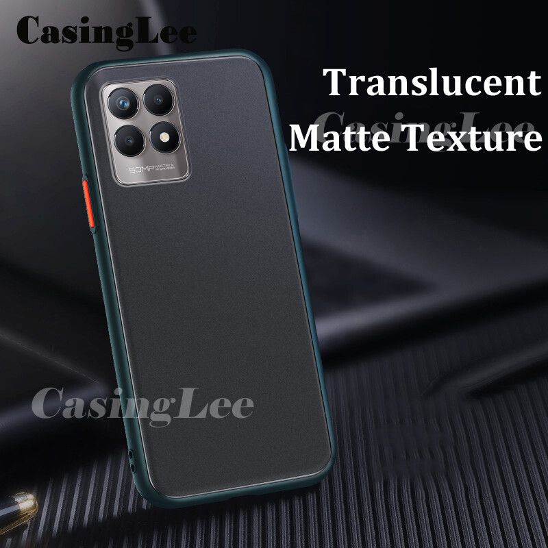 For Realme 8i Case Shockproof Scrub Matte Transparent Soft edge Silicone Frame Hard Clear Back Cover Realme 8i Phone Cases For girls and Boys