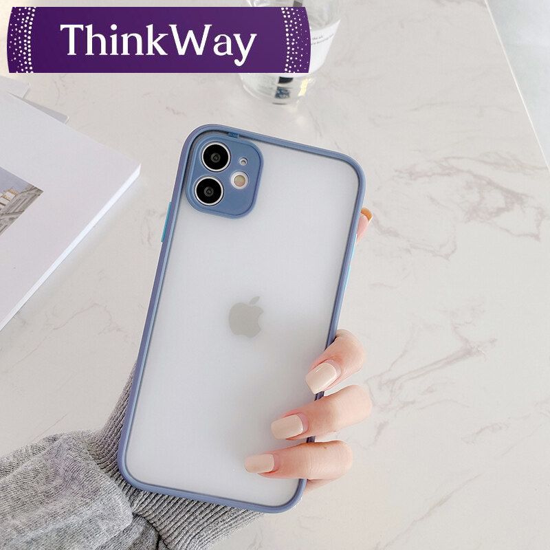 Mint Hybrid Simple Matte Bumper Phone Case for Iphone 12 11 Case Pro Max X Xr Xs 6s 8 7 Plus Iphone 12 SE  Shockproof Soft Tpu Silicone Matte Cover