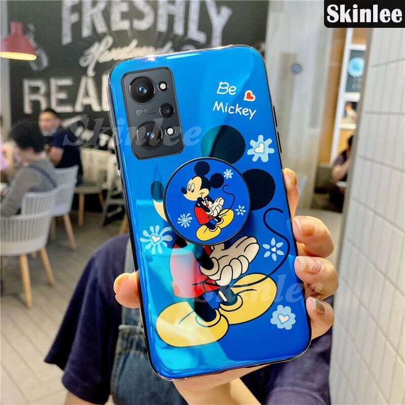 Skinlee Cases Realme 9i Ring Case Mickey and Minnie Shockproof Cartoon Design Couple Full Protection For Realme 9i Housing For girls and Boys