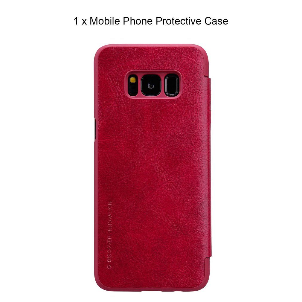Shockproof Leather Phone Flip Card Slot Case Suitable For Samsung Galaxy S8 Red