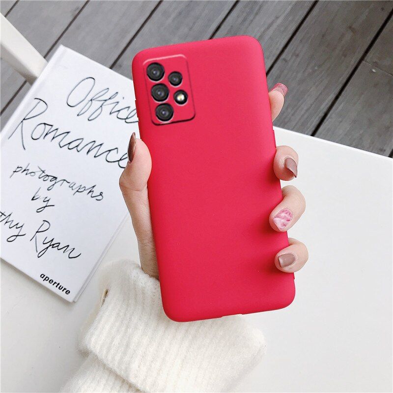 Candy Color Silicone Phone Case For Samsung Galaxy A32 A52 A72 4G 5G A40 A41 A50 A30S A20 A70 A7 2018 A40 Matte Soft Tpu Cover