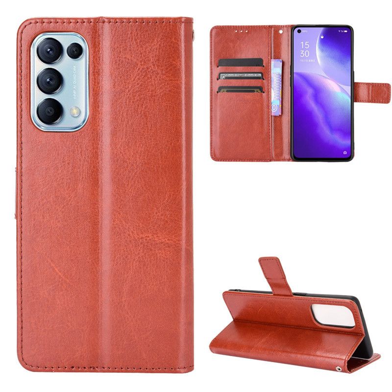 Holster Flip Stand Wallet Crazy Horse PU Leather Case For OPPO Find X3 Lite Cover
