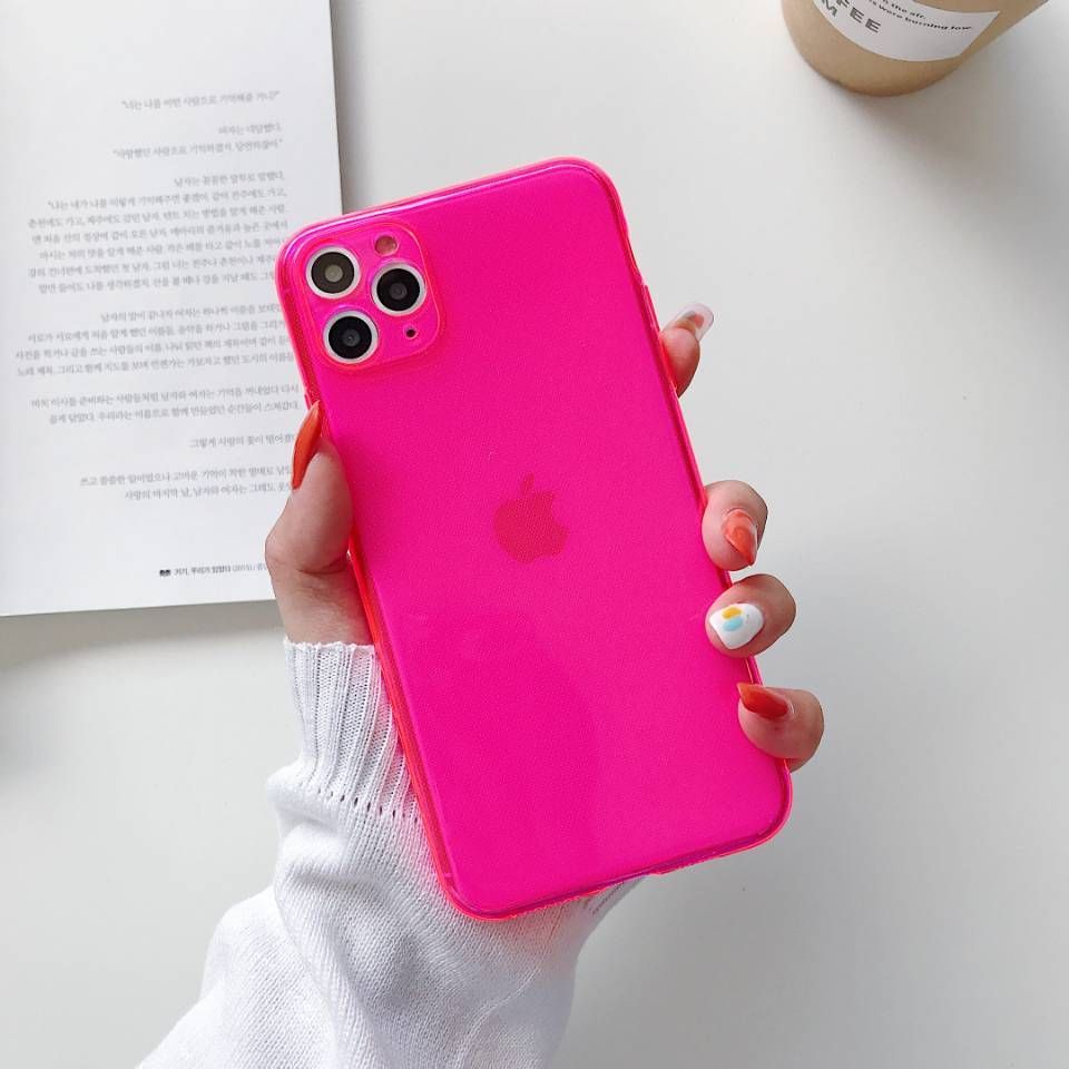 Neon Fluorescent Color Phone Cases For iphone 13 12 11 Pro Max Mini X XR XS Max 6 6S 7 8 Plus SE 2020 Fully protected soft cover