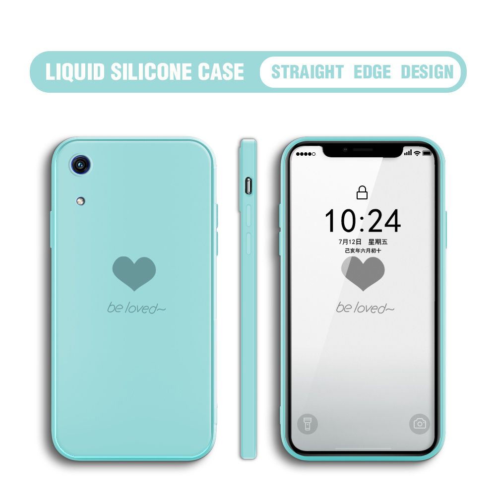 Jizetin for Huawei Y6 Pro 2019 Back Cover Little Love Multicolor Liquid Silicone Phone Case Soft Square Lens Protection Phone Cases