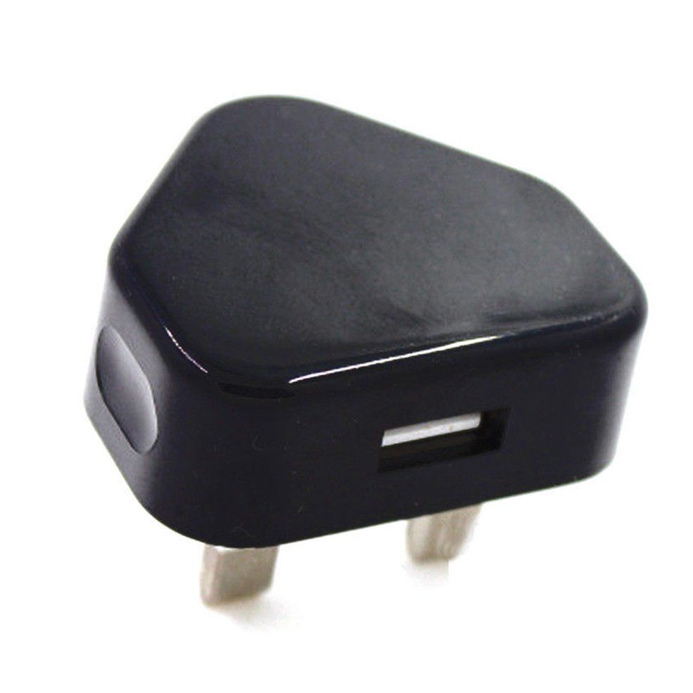 UK Plug 3 Pin USB Plug Adapter Charger Power Plug For Phones  Chargeable - Black UK plug