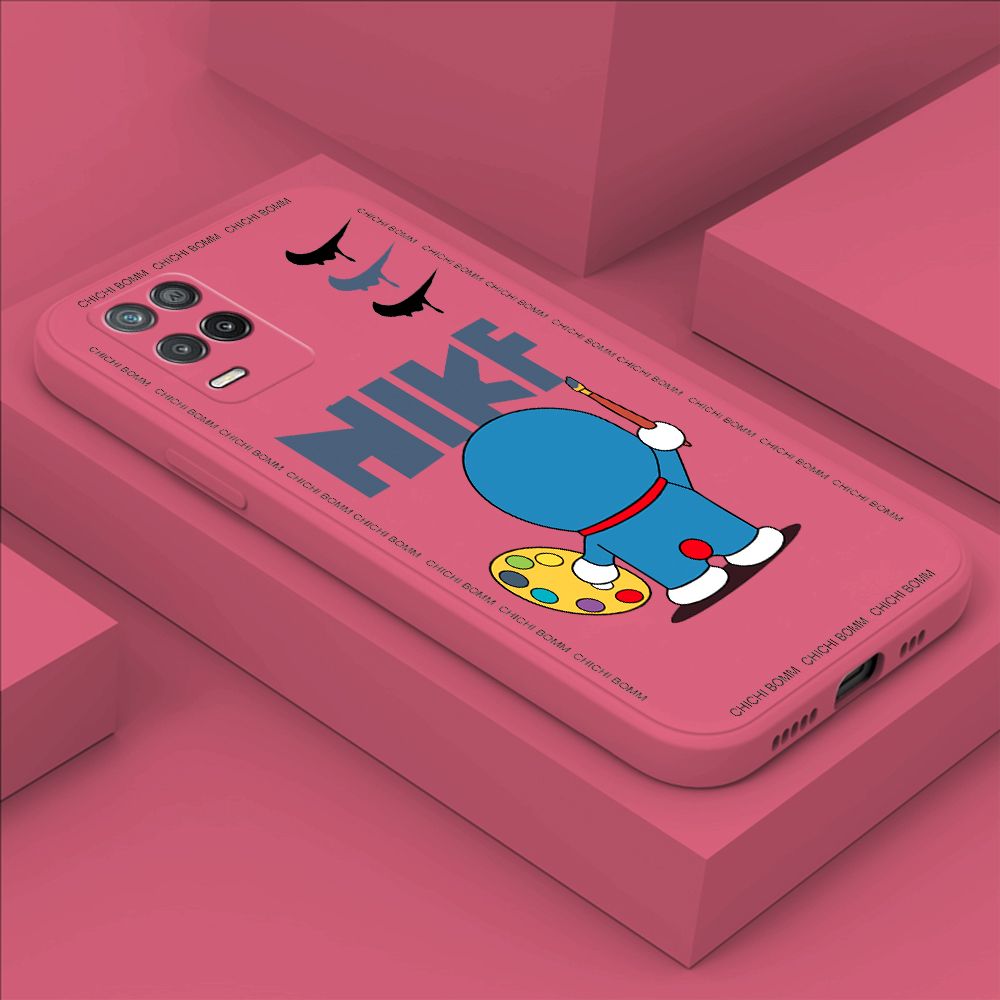 Hontinga for Realme 8 5G Case Fashion Cat Phone Case Phone Case Soft Square Edge Silicone Cases Full Lens Cover Shockproof Protection Cover