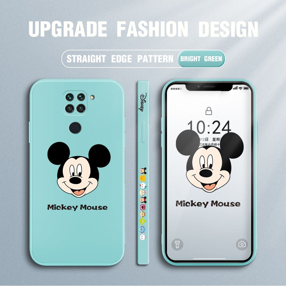FHKL for Redmi Note 9 Back Cover Mickey Mouse Head Hortrait Side design Soft Case Multicolor Liquid Silicone Phone Cases