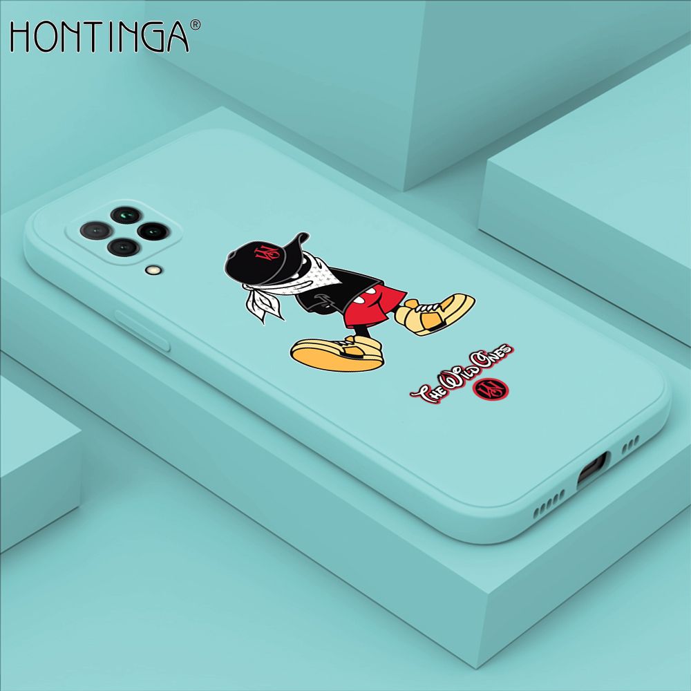 Hontinga for Huawei Nova 7i Case Cartoon Masked Mouse Phone Case Soft Square Edge Silicone Cases Full Lens Cover Shockproof Protection Cover