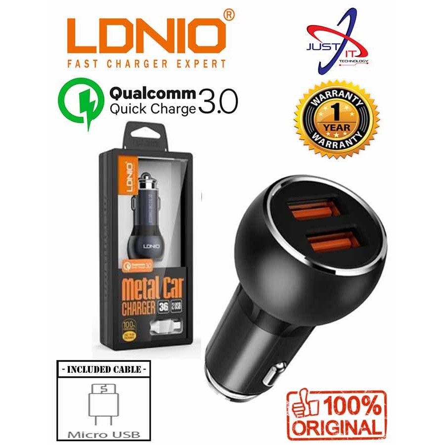 Quick Charge 3.0 Car Charger 2 Ports USB Fast Dual Adapter for Phone