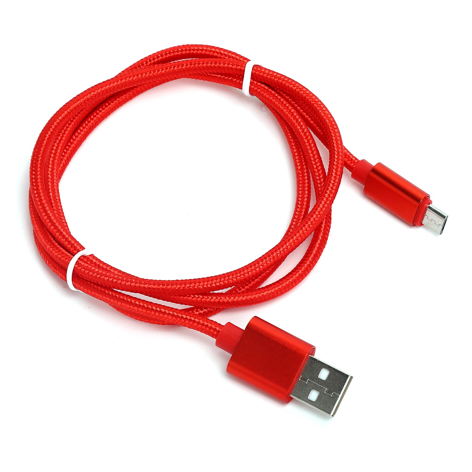 Portable 1A 1m Type‑C Fast Charging Cable Wire Braided Rope Phone Data Transfer Red.