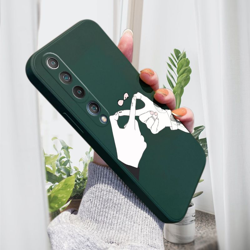 AMORVOR for Xiaomi 10 Back Cover Love Infinity Side design Soft Case Liquid Silicone Phone Cases