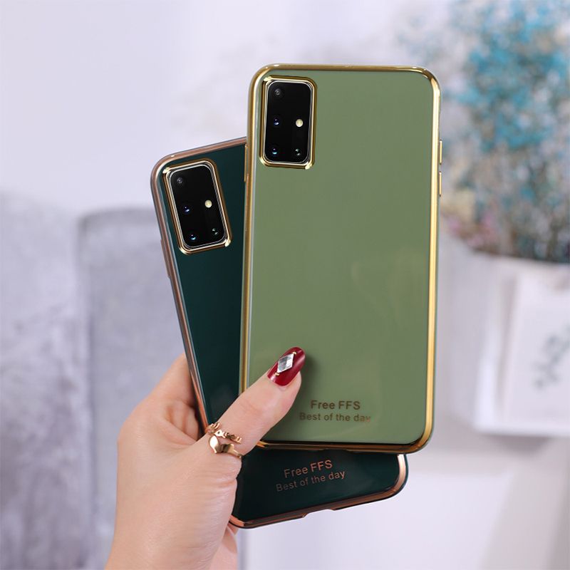 Casinglee For Samsung Galaxy A71 Back Cover Silicone Soft Cases Electroplated Avocado Green Glitter Full Protector Cases Samsung Galaxy A71 Case