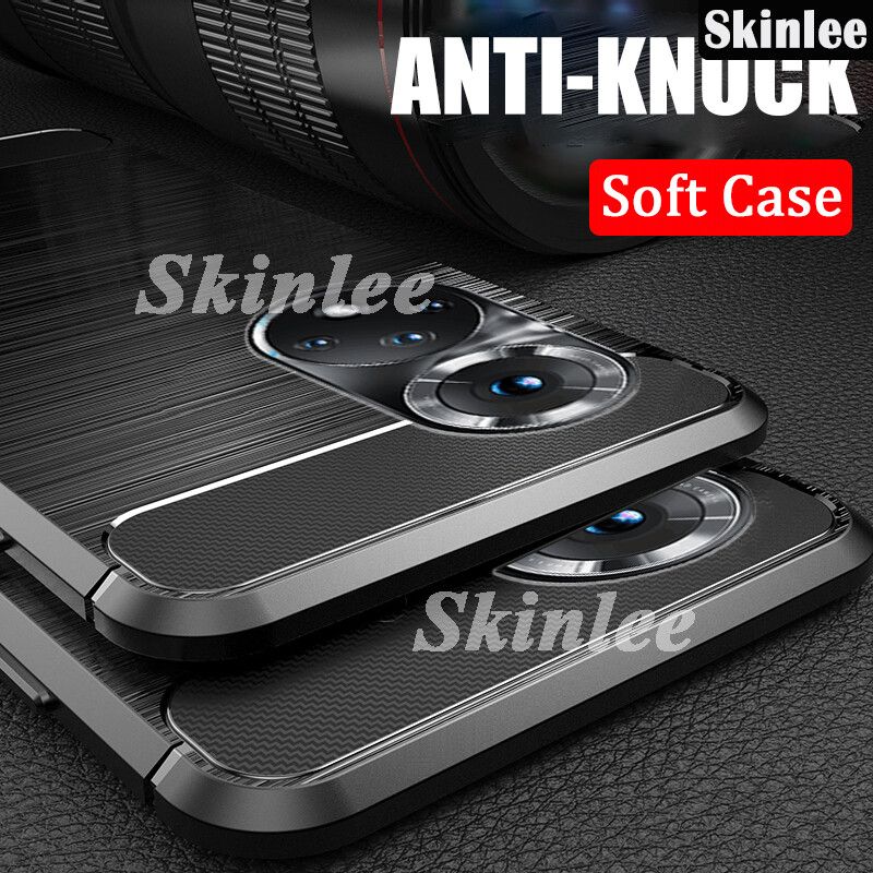 For Huawei P50 Pro Soft Phone Case Brushed Carbon Fiber Texture Cover Cases for Huawei P50 Pro Wire Drawing Back Cover